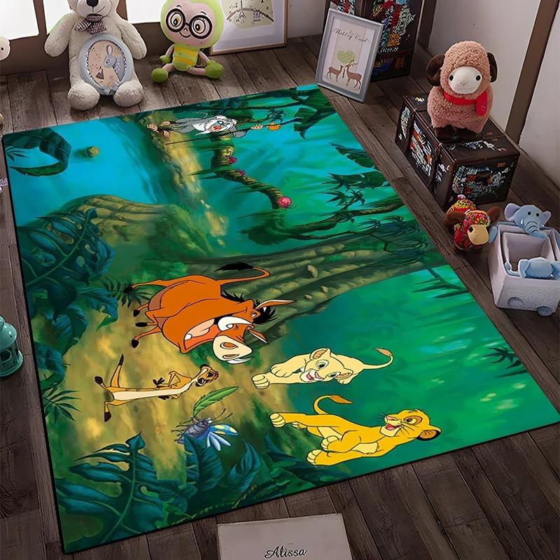 The Lion King Pattern 3D Kids Bedroom Bedside Carpet Non Slip Soft Floor Mat Sofa Coffee Table Rugs for Home Decor