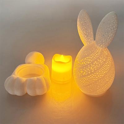 3d Printing Easter Popular Candle Holder Decoration Creative Night Light Festival Decoration (Including Simulated Candles)