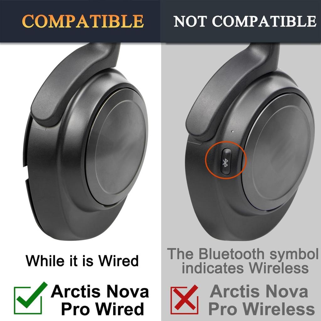 SOULWIT Cooling Gel Ear Pads for Steelseries Arctis Nova Pro Wired, Nova 1/1X/1P/3/3P/3X/4/4P/4X/5/5P/5X/7/7X/7P Headphones - Replacement Pads for Ste
