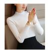 Herbst Frauen Mock Neck Rüschen Pullover Langarm Strick Boden Feste Pullover Streifen Für Frauen Pullover Winter