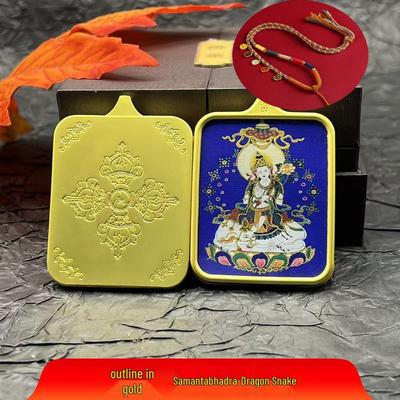 Tibetas zelta krāsas Thangka Zodiaka aizsargdievi Budas kulonu kaklarota