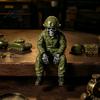Creative Resin Crafts Halloween Skeleton Ornament, Policeman/Military Gothic Skull Figurine, Creepy Sculptures Dark Style Sitting Pose Sculpture