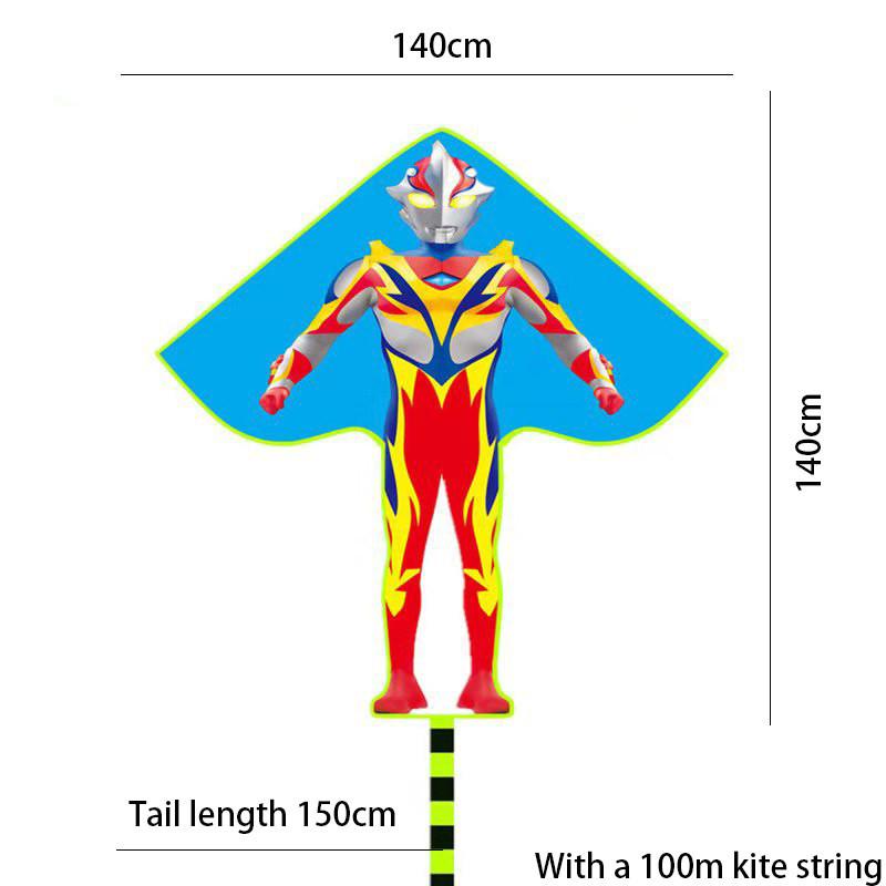 Triangular Cartoon Kite With Curved Edge For Children In Parks And Markets