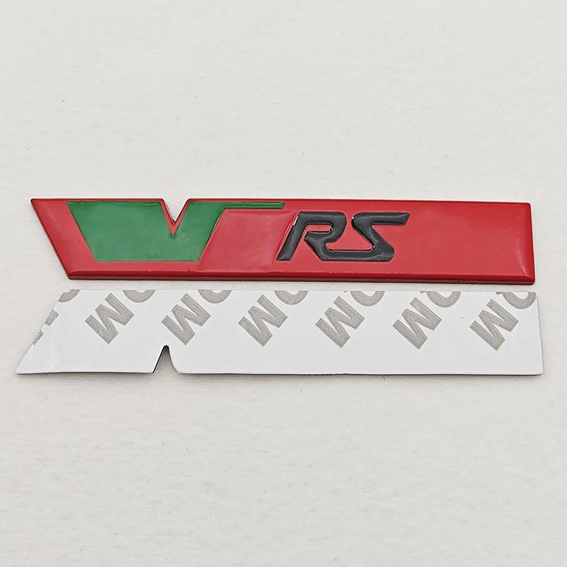 AAAJA1 NEW 3D Metal Car Letters Logo VRS Front Grille Side Fender Trunk Badge Label For Skoda VRS Sticker Emblem Auto Accessories