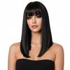LUVU WIG women' with bangs black BRUNETTE hair straight LIKE NATURAL