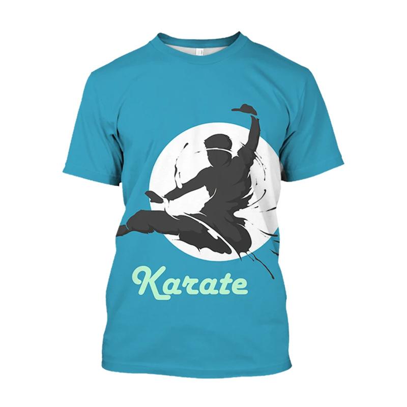 3D Printed Japan Training T Shirt Men Karate Pattern T-Shirts Fashion Round Neck Pullover Oversized Short Sleeve Tees Sport Tops