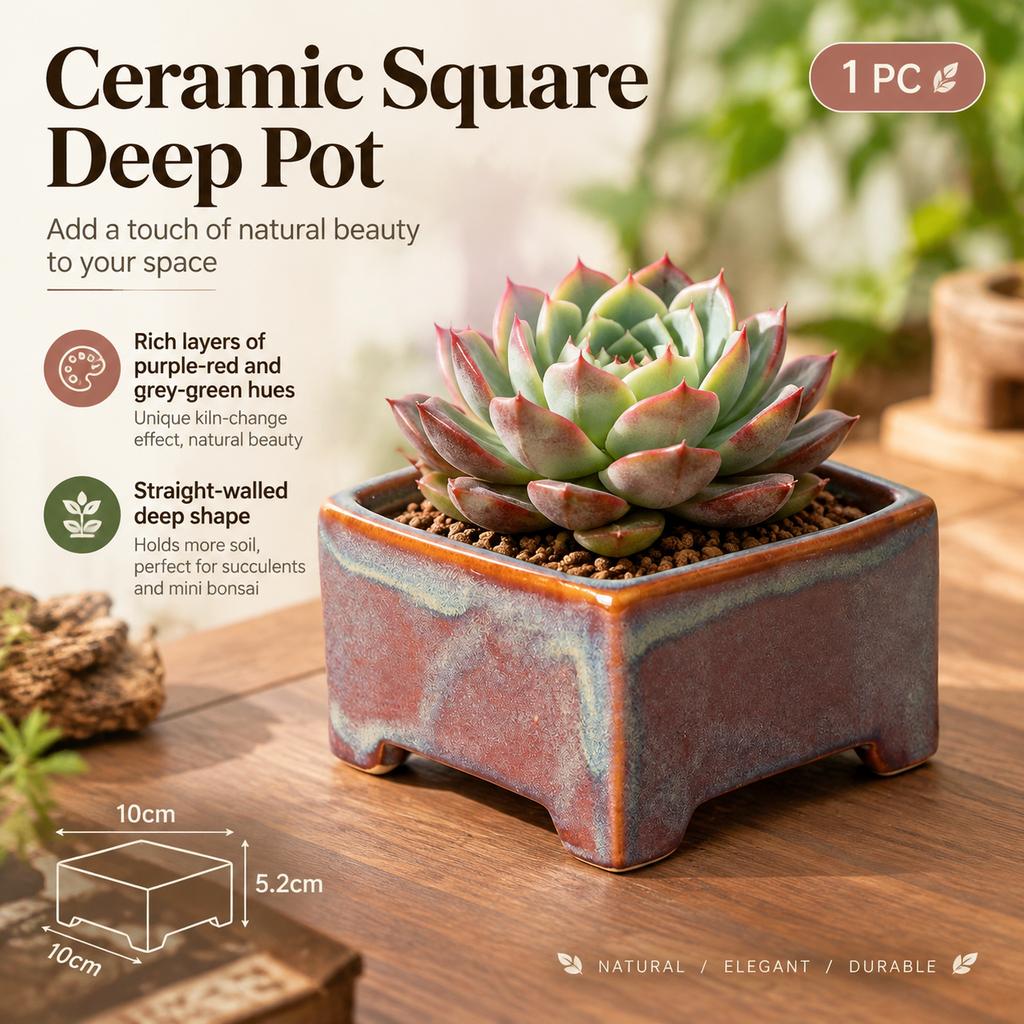 Retro Kiln-Changed Ceramic Mini Flower Pot