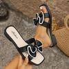 Fashion Female Shoes On Sale 2024 New Black Butterfly Knot Women's Slippers Luxurious Beach Slides Fashion Wear Outside Ladies Slippers