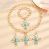 Cross Pendant Punk Jewelry Set Exaggerated Big Y2K for Women Party Jewelry Accessories 1 Set Geometric Circular Chain Jewelry Gifts  Handmade