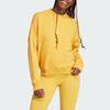 Adidas Lounge French Terry Sweatshirt Solid Color Logo Round Neck Long Sleeve Women Sweatshirt Yellow IJ8440