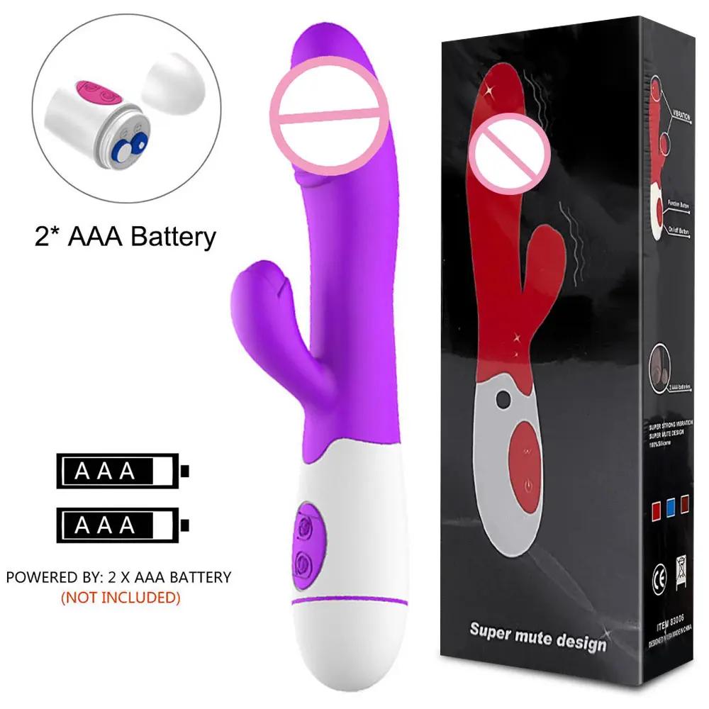 Powerful Rabbit Vibrator Dildo Dual Vibration G Spot Clitoris Stimulation Masturbators Vaginal Massager Adult Sex Toys For Women