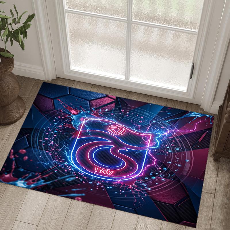 Trabzonspor FC Design Crystal Velvet Carpet Cozy Non?Slip Printed Rug For Bedroom Living Room Entrance