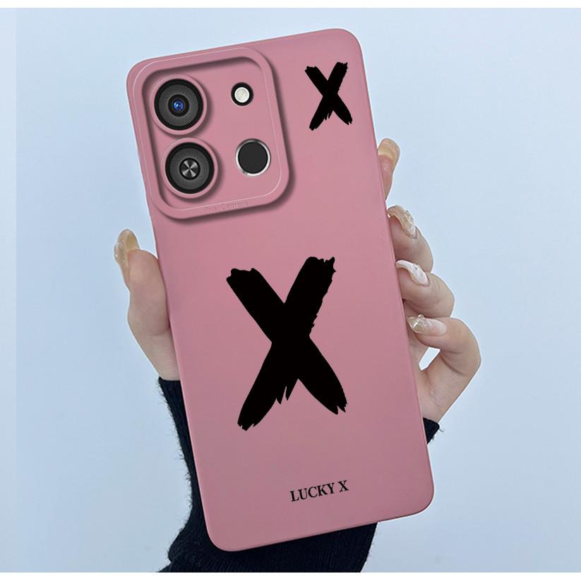 

For Itel A663LC A05s Case Cover Lucky Initial Letter Silicone Soft Matte Phone Bumper for Itel A 05s Casing itel A05s