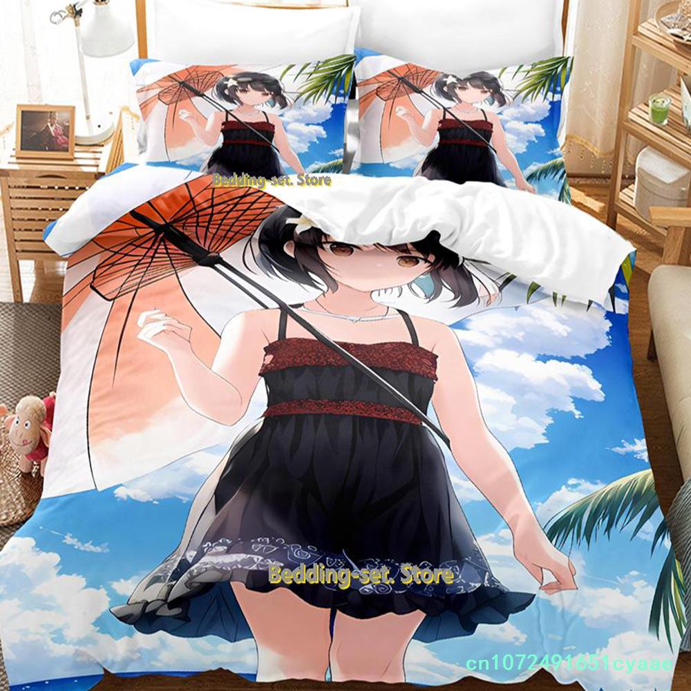 Takafuji Kako Bedding Set Single Twin Full Queen King Size Bed Set Adult Kid Bedroom Duvetcover Sets Anime Girls Bed