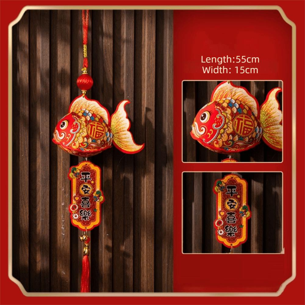Fortune Hanging Ornament New Year Decorative Hangings Attract Wealth Luck With Tassel Festive Ornaments Chinese Style Lucky