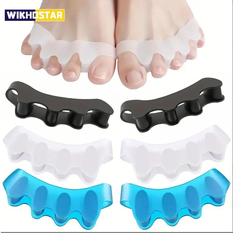 1pair Silicone Toe Separators Corrector reusable Foot and Bunion Pain Pain to Improve Functional Mobility