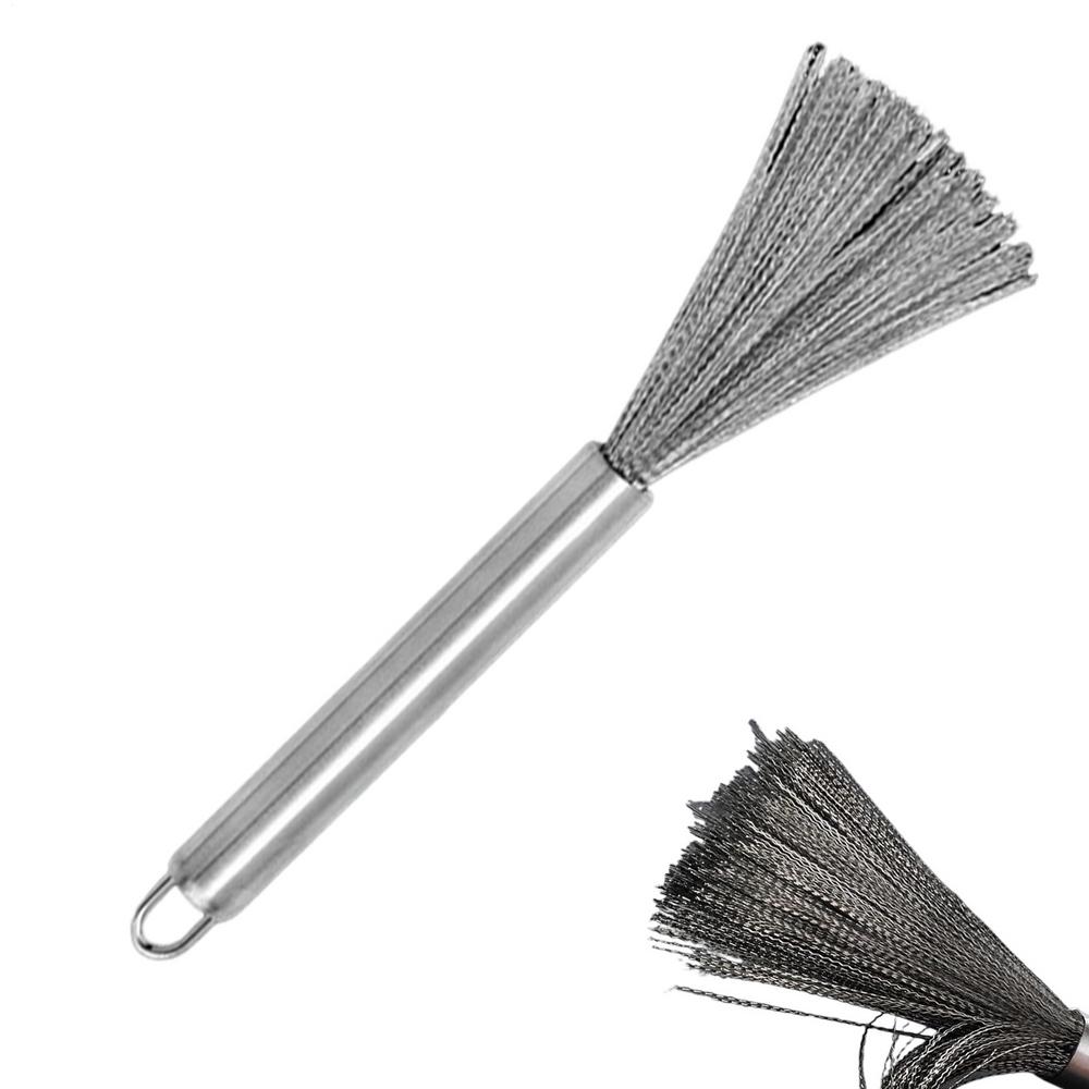 21cm Stainless Steel Pot Brush Long Handle Multifunctional Cleaning Brush Hanging Washing Tool for Kitchen Sink Pans Scrubber