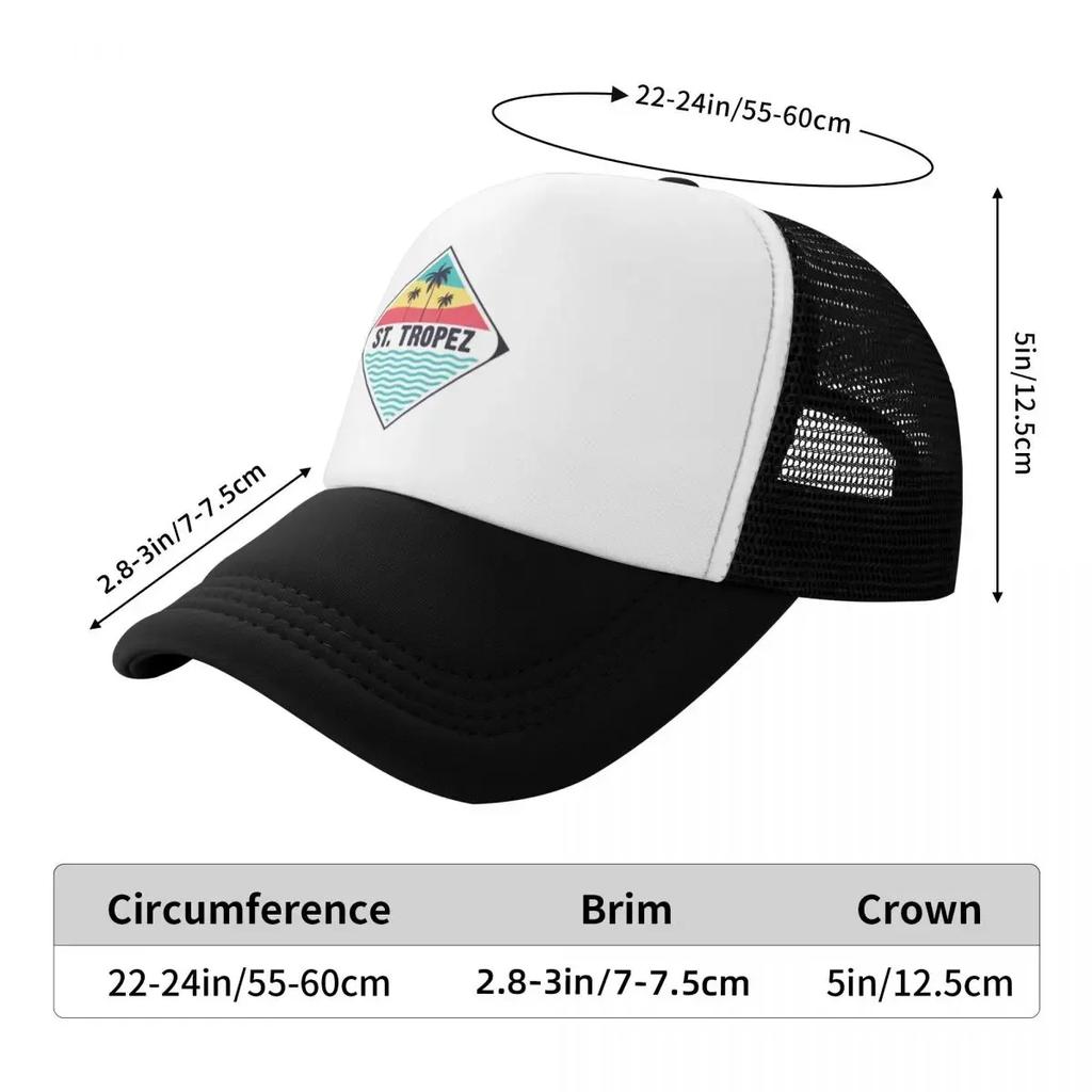 St. Tropez Beach Sun Travel Camping Mesh Baseball Caps For Womens High-end Male Beach Bucket Hat Peaked Cap
