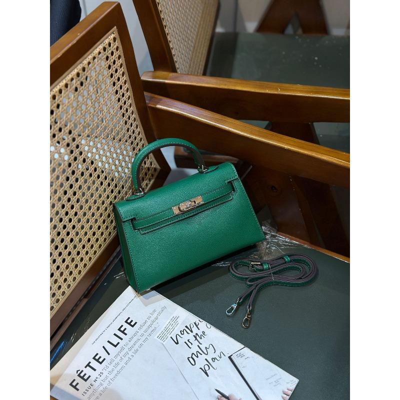 New trendy second-generation mini Kelly bag shoulder messenger bag niche contrasting handbag
