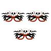 3pcs Halloween Glasses Set Pumpkin Bat Skeleton Costume Accessories Plastic Frame Party Decoration Eyewear