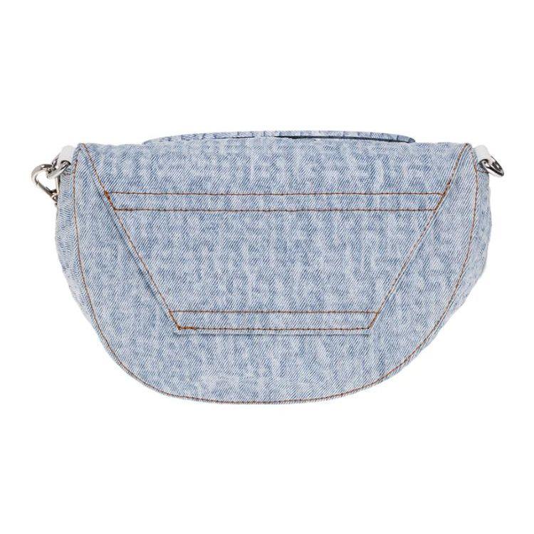 Diesel Fashion Casual Versatile Logo Decorated Cotton And Leather Crossbody Waist Bag Women Bags Blue X08708P5142H0918