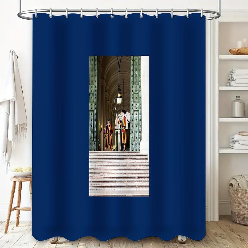 Vintage Vatican City Renaissance Biblical Religious Backdrop Shower Curtain Set Waterproof Home Decor