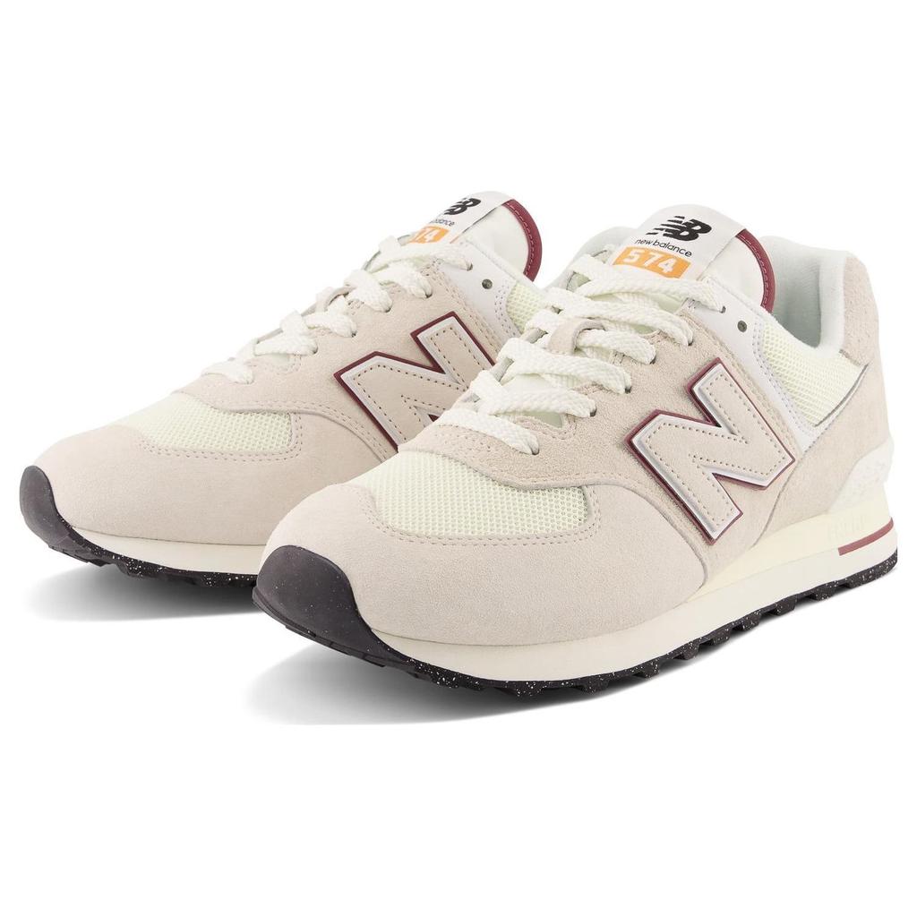 New Balance 574 Beige Burgundy Unisex Sneakers Cream U574OP2