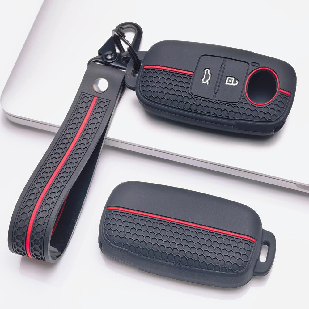 Silicone Key Cover for Toyota Raize Yaris Ativ Yaris Cross Veloz Avanza Rush Wigo Daihatsu Rocky Honeycomb Texture Anti Scratch Car Remote Key Sleeve