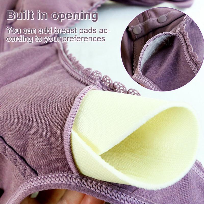 1Pc Push Up Bra Print Flower Polyester Fiber Lingerie Underwear Confortable Bra Female Wire Free Bra Big Bust Front Closure