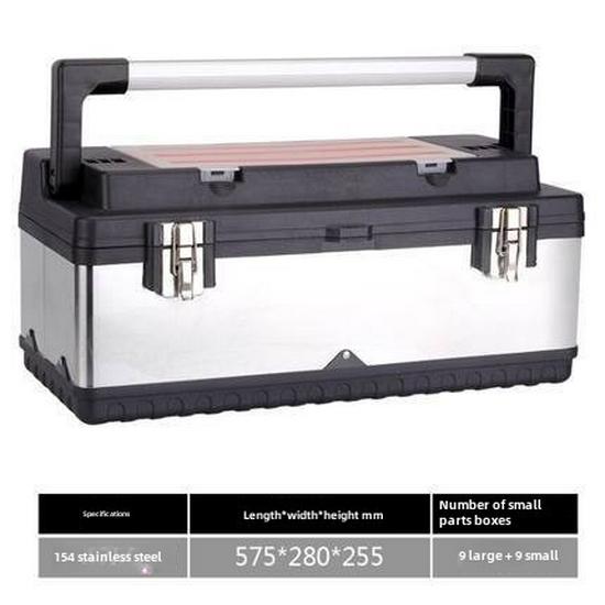 Green Forest Stainless Steel Toolbox: Multifunctional Storage for Hardware & Electricians