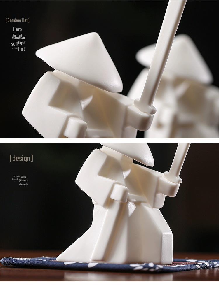 Samurai Knight Ceramic Incense Holder and Burner Ornament