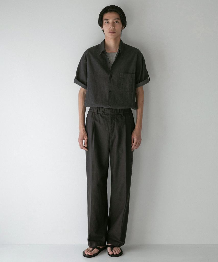 ANOTHER OFFICE Santiago Linen Pants Flexible (Almost Black)
