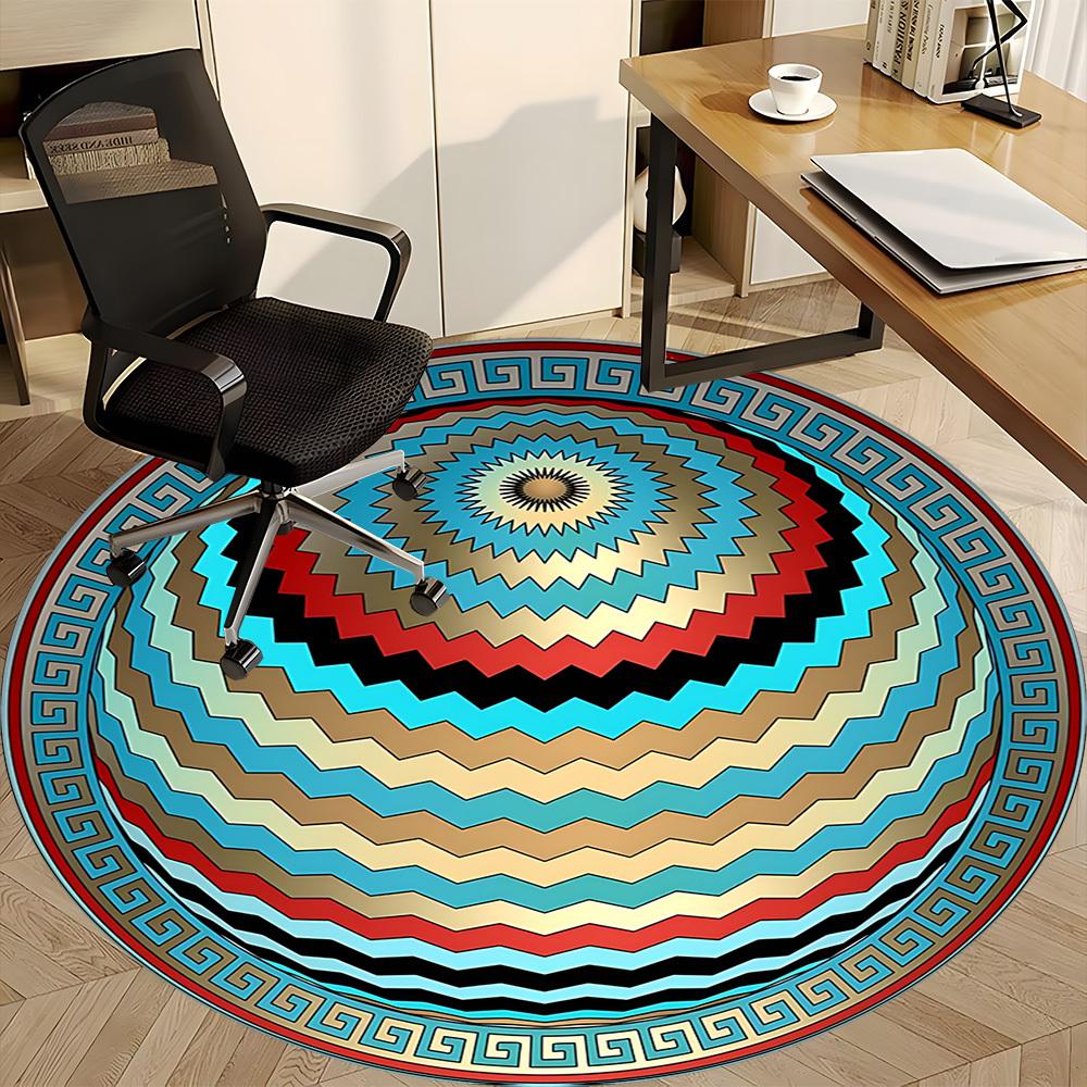 1pc Mandala Rug Office Round Rug, Non-slip, Soft and Durable Office Rug for Interior Decoration, Perfect for Office, Beautiful Decoration yy260312077