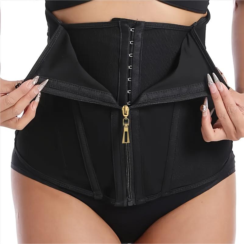 1 Stück atmungsaktiver ultradünner verstellbarer 9-Stäbe-Reißverschluss doppellagiger verstärkter Bauchgürtel Damen Körperformung Taille