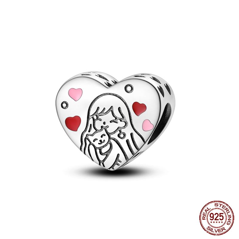 100% Copper Love And Peace Pendants Lovers Balloon Owl Charms Beads Fit Qikaola Original Bracelets Fine Diy Jewelry