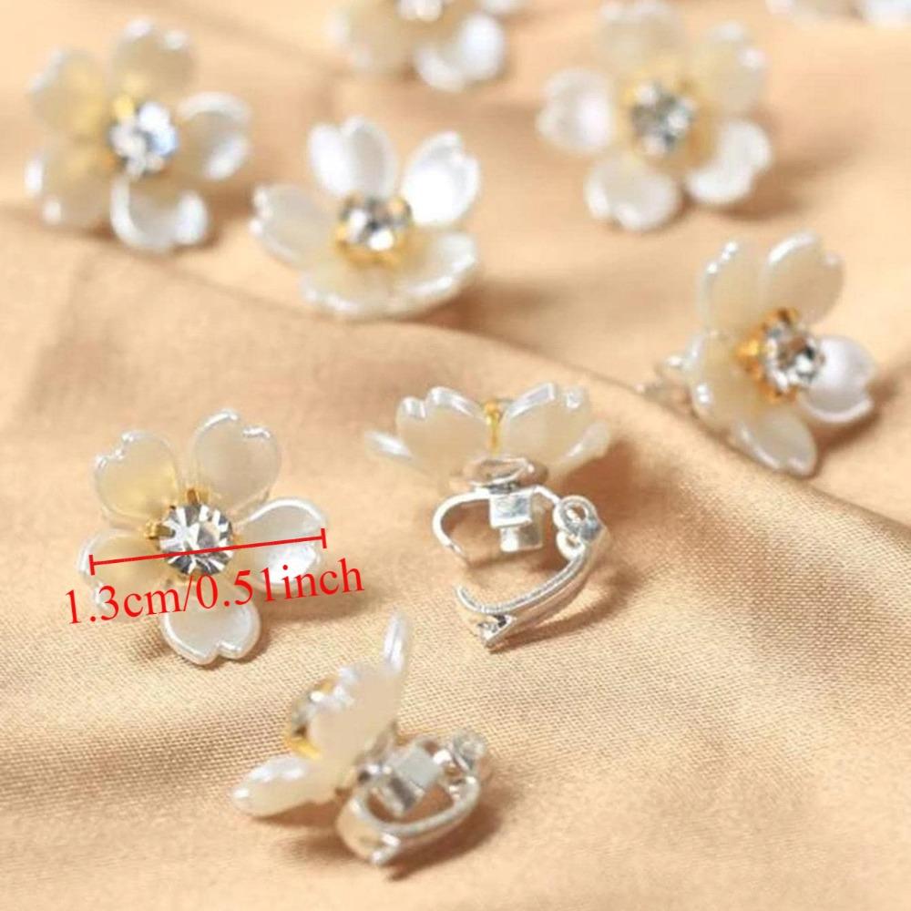 10 Stück Blumen-Dekor für Haarflechten Haarkranz Metallmanschette Haarflechtringe Clips für Zöpfe