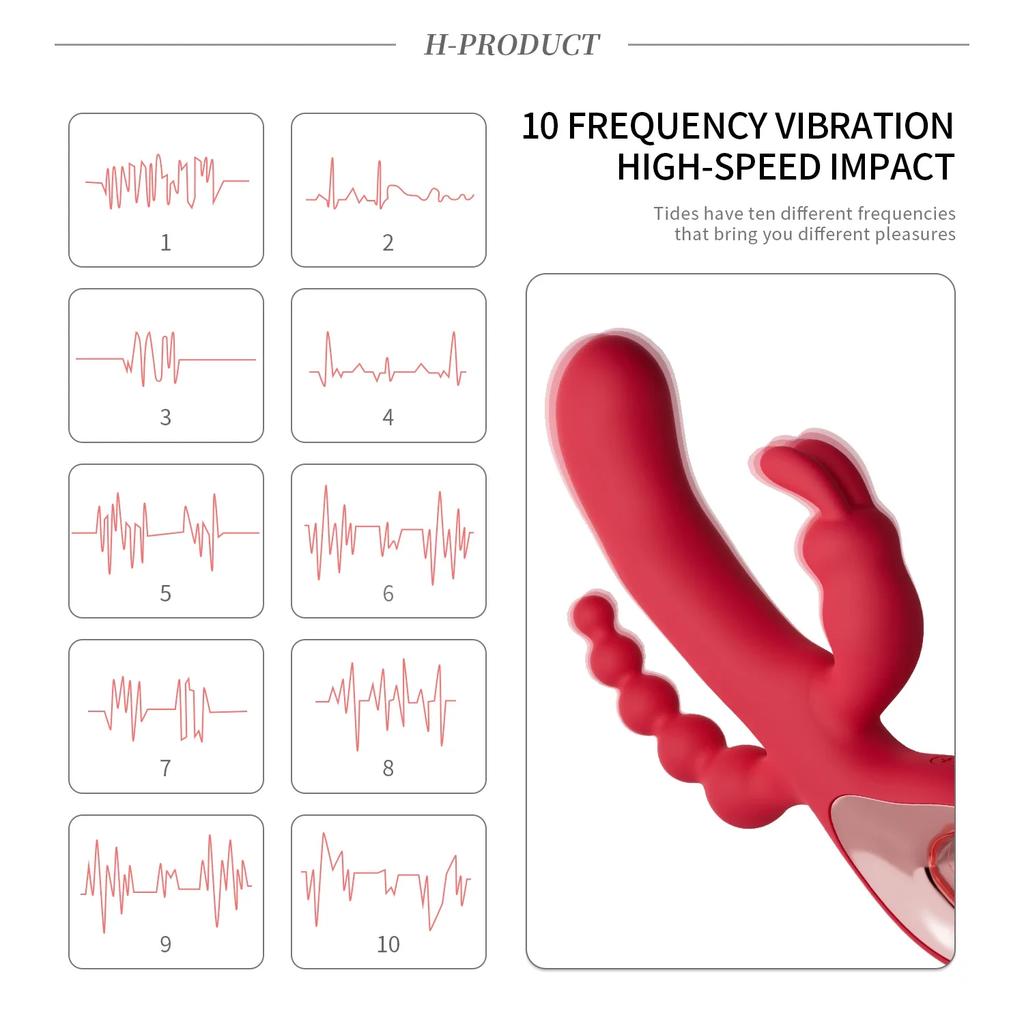 3 In 1 Dildo Rabbit Vibrator for Women G-Spot Clitoris Stimulator Anal Plug Orgasm Masturbator Female Masturbation Sex Toys 18