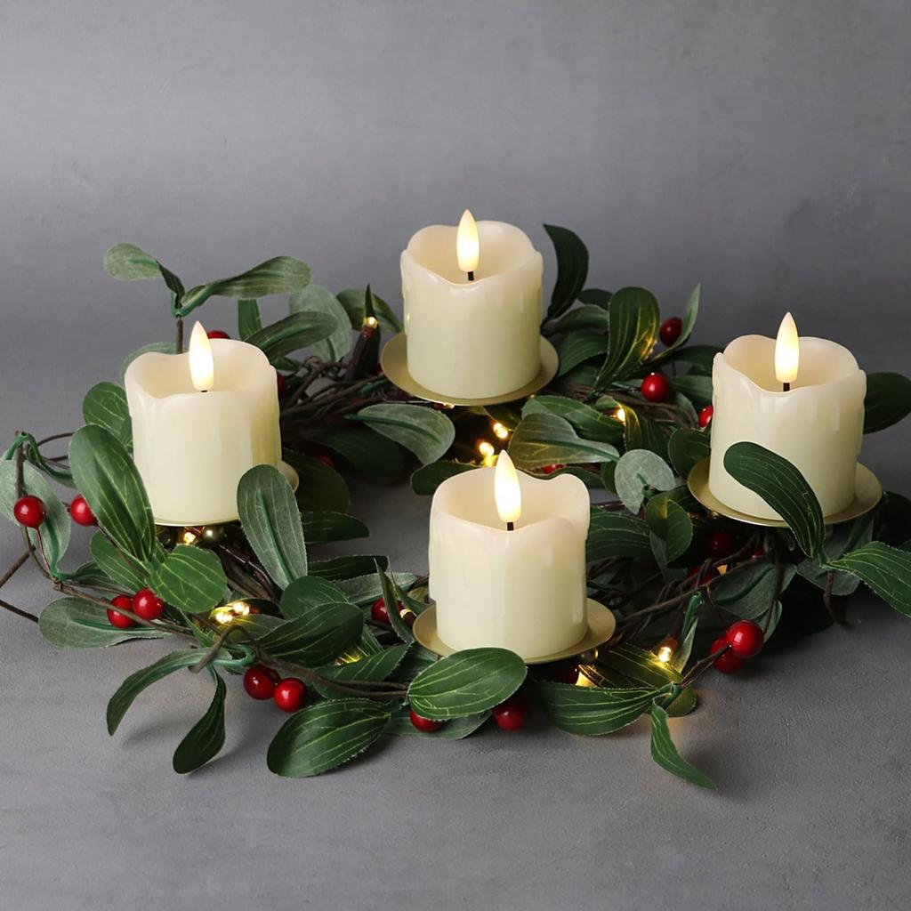 Flickering Flameless Votive Candles with Timer Remote Control Realistic Electric Real Wax Candle for Christmas Wedding Halloween