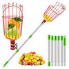 Çok Fonksiyonlu Meyve Toplayıcı Çok Bölümlü Sepetli Meyve Toplama Çubuğu Ayarlanabilir Uzunluk Paslanmaz Çelik Sap Meyve Toplama Aleti