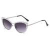 Diamond-Set Pearl Cat'S Eye Large Frame Sunglasses Women'S Metal Frame Sunglasses Glasses