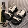 Spring and Summer New Platform Sandals Sports Style One-character Open-toed Sandals Tide
