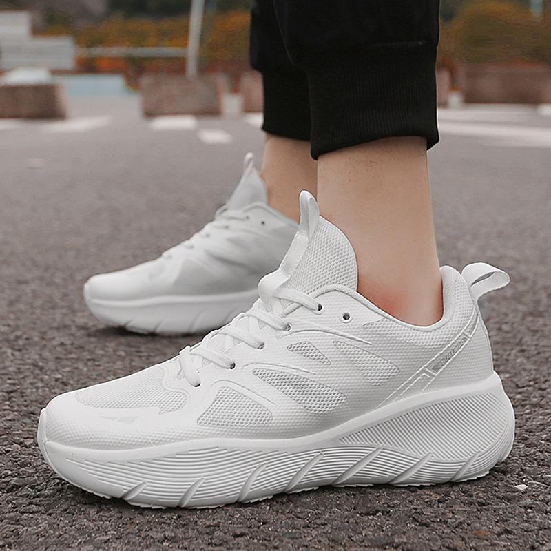 Fitness Laufschuhe für Paare Dicksohlige Gedämpfte Atmungsaktive Leichte Freizeitsneaker Basic Vielseitiger Stil