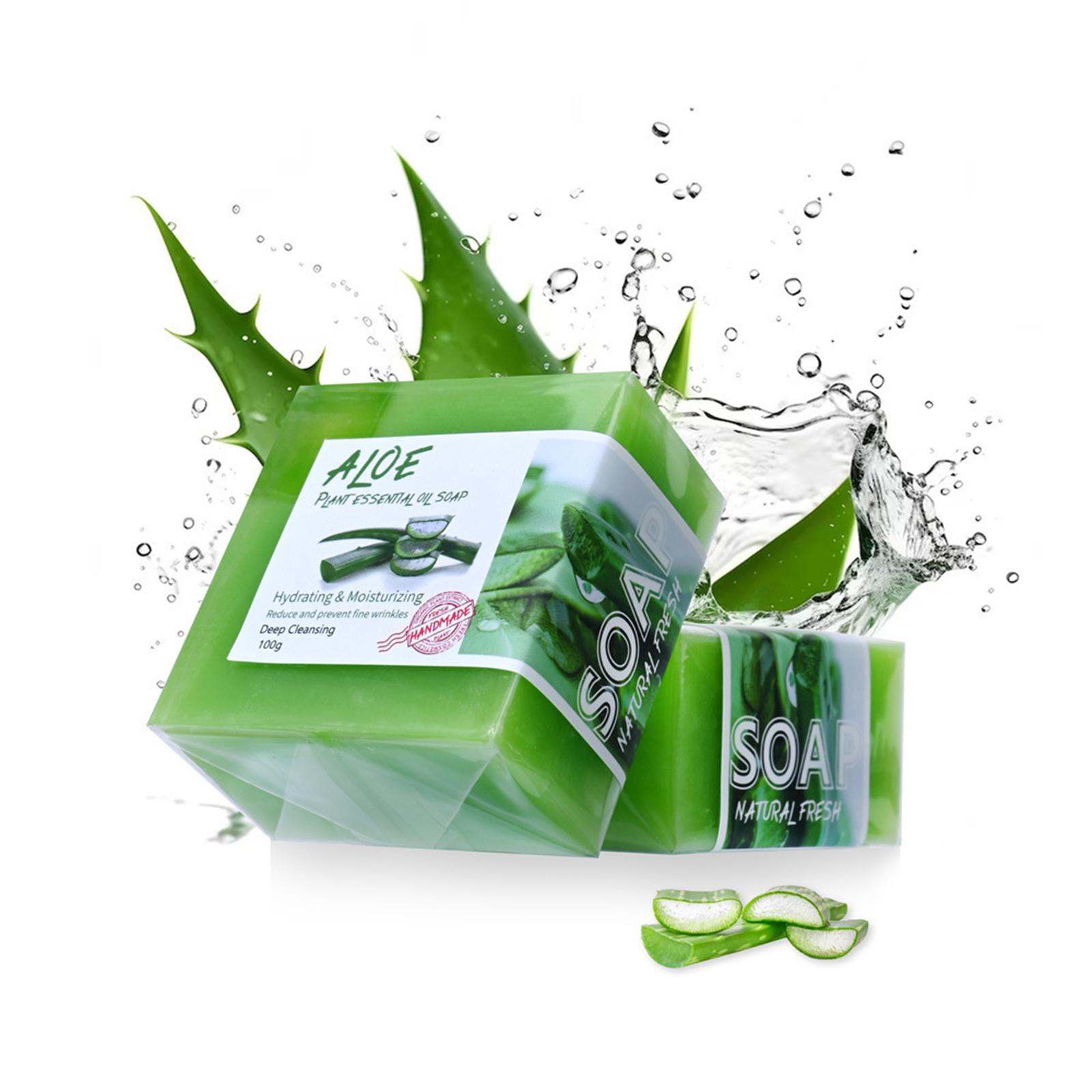 

Aloe Vera Soap Bar for Face Body and Hands Daily Use Moisturizing Bar for All Skin Types Gently Cleansing and Nourishing One Size зелёный