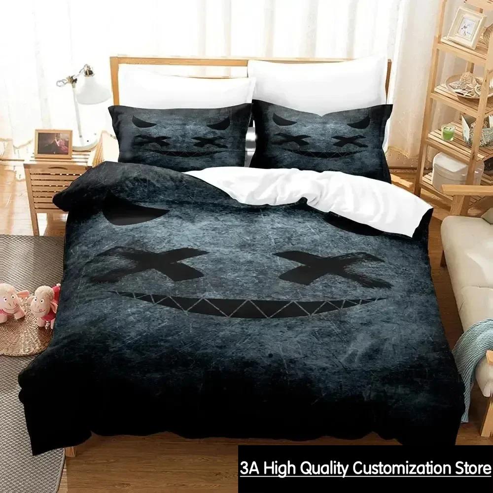 3D Print XOXO Devil Smiling Face Bedding Set Duvet Cover Bed Set Quilt Cover Pillowcase Comforter king Queen Size Boys Adult