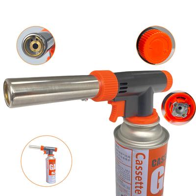 Adjustable Flame Butane Torch Kitchen Jet Blow Torch AutoIgnition Gas Welding Burner Welding Flame Gun for BBQ Camping Cooking