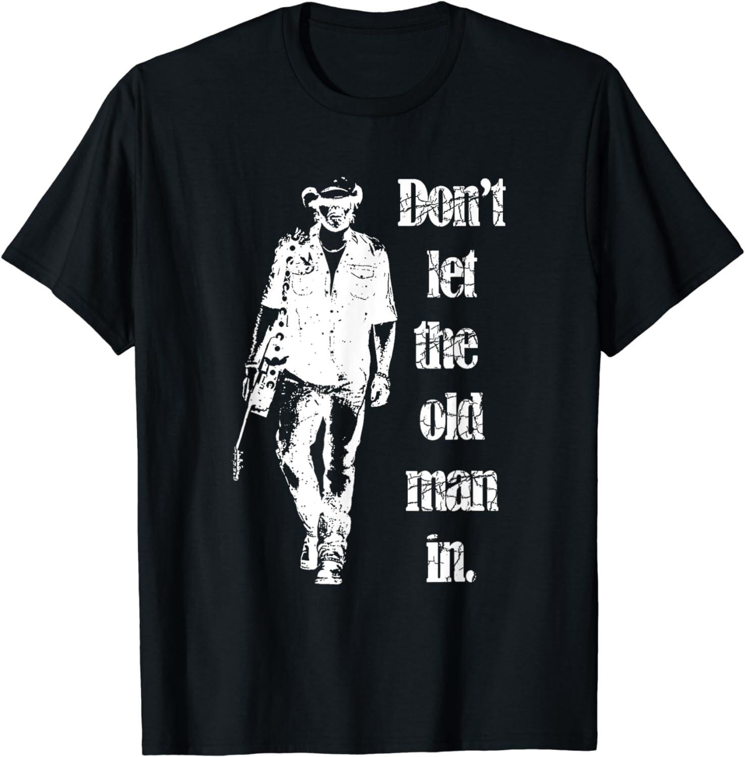 Dont Let The Old Man In Vintage Walking With A Guitar Unisex T-Shirt XXXL