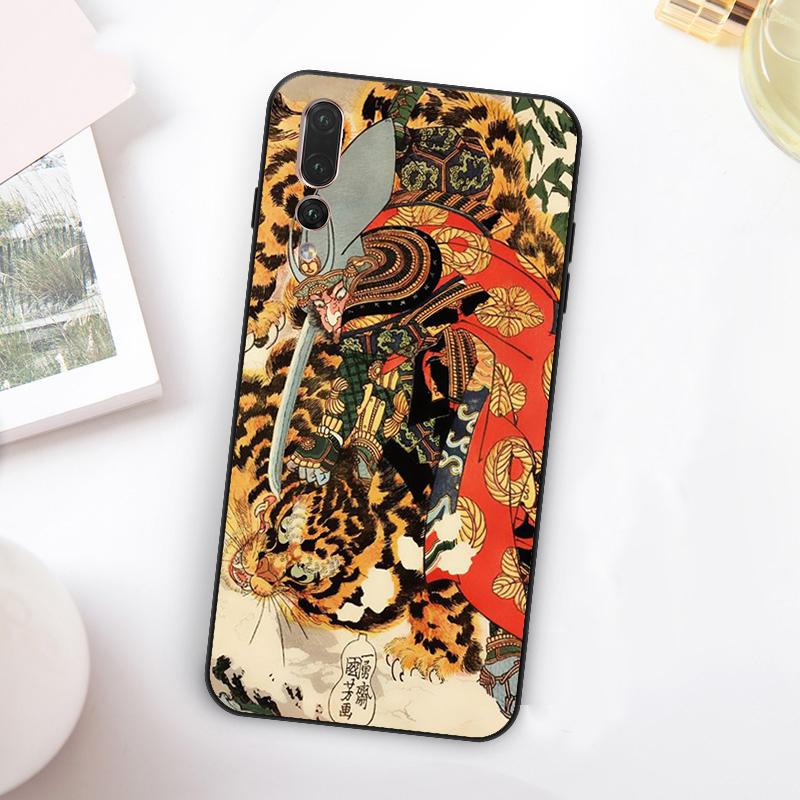 Japanese Ukiyo-e Art Panther Tiger For Huawei Nova Y73 Y72 Y90 Y70 Y60 Y91 Y61 12s 12i 11i 8i 9 10 SE P60 P30 Pro P40 Lite Case