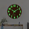 12 Inch Wooden Wall Clock Round Glow-in-The-Dark Silent Clocks Luminous Wall Clock for Living Room Bedroom Office Study Decors