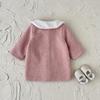 2025 New: Toddler French Chic Pink Wool Coat with White Fur Collar