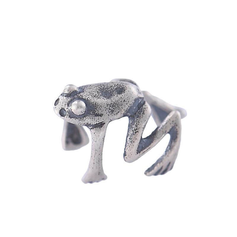 Dark Night 925 Sterling Silver Non-Pierced Frog Ear Cuff - European & American Style Alternative Ear Gauges Jewelry.